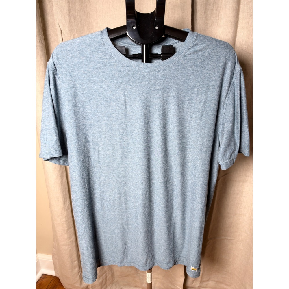 Vuori Strato Tech Tee Men's XL Blue Heather Performance Workout Athleisure Used